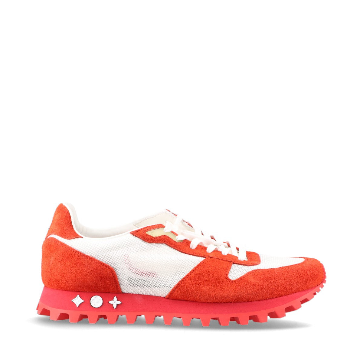 Louis Vuitton LV Runner Line 18 Years Mesh x Swed Trainers UK11 Men Red x White GO1108 LV Logo Code Stopper