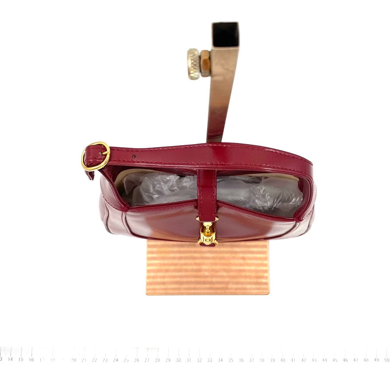 Gucci Jackie 1961 Mini Burgundy Leather Bag with Adjustable Strap