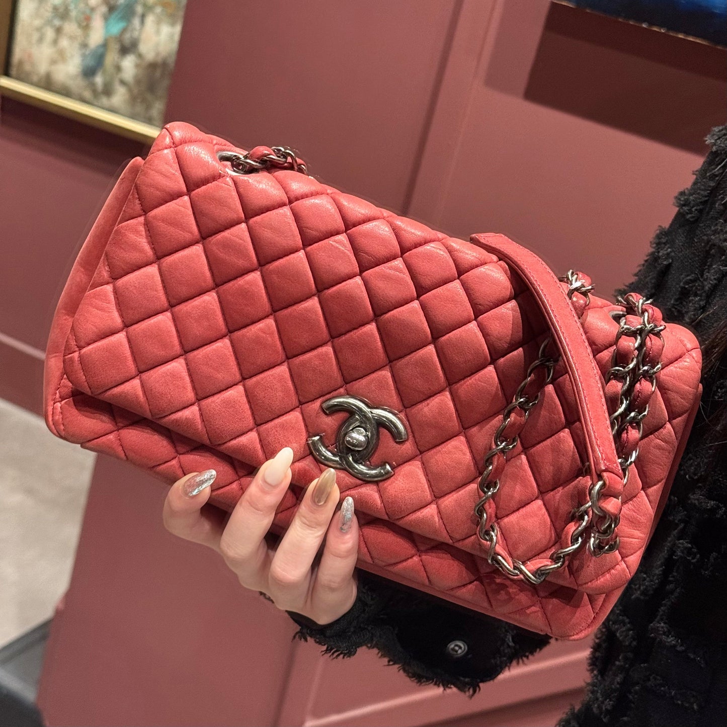 Chanel Iridescent Calfskin New Bubble Quilt Flap Bag