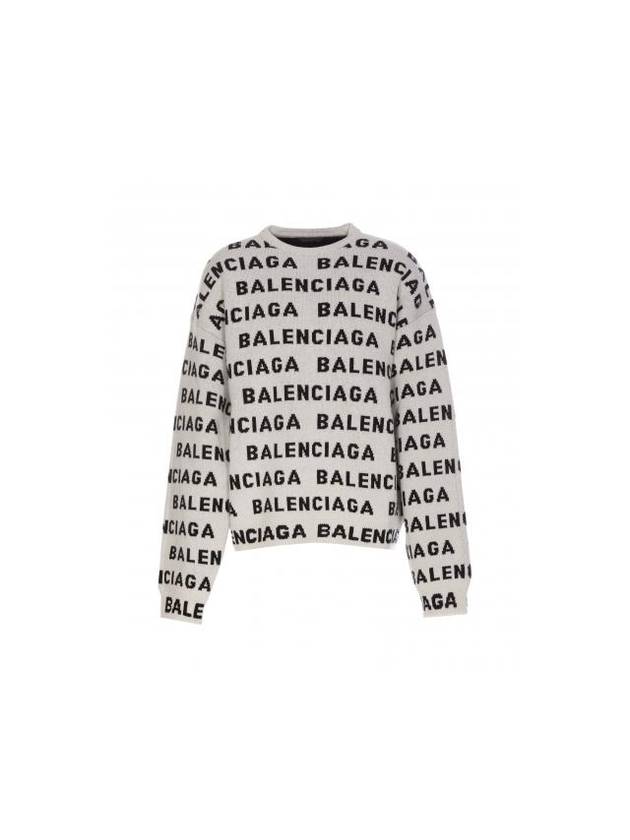 Luxury Balenciaga Trending 2026 All-Over Logo Sweatshirt White