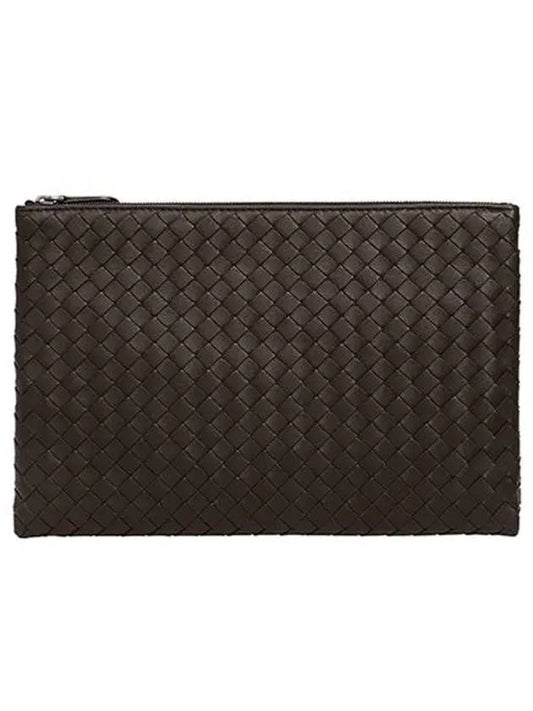 Luxury Bottega Veneta Intrecciato Clutch Bag Brown
