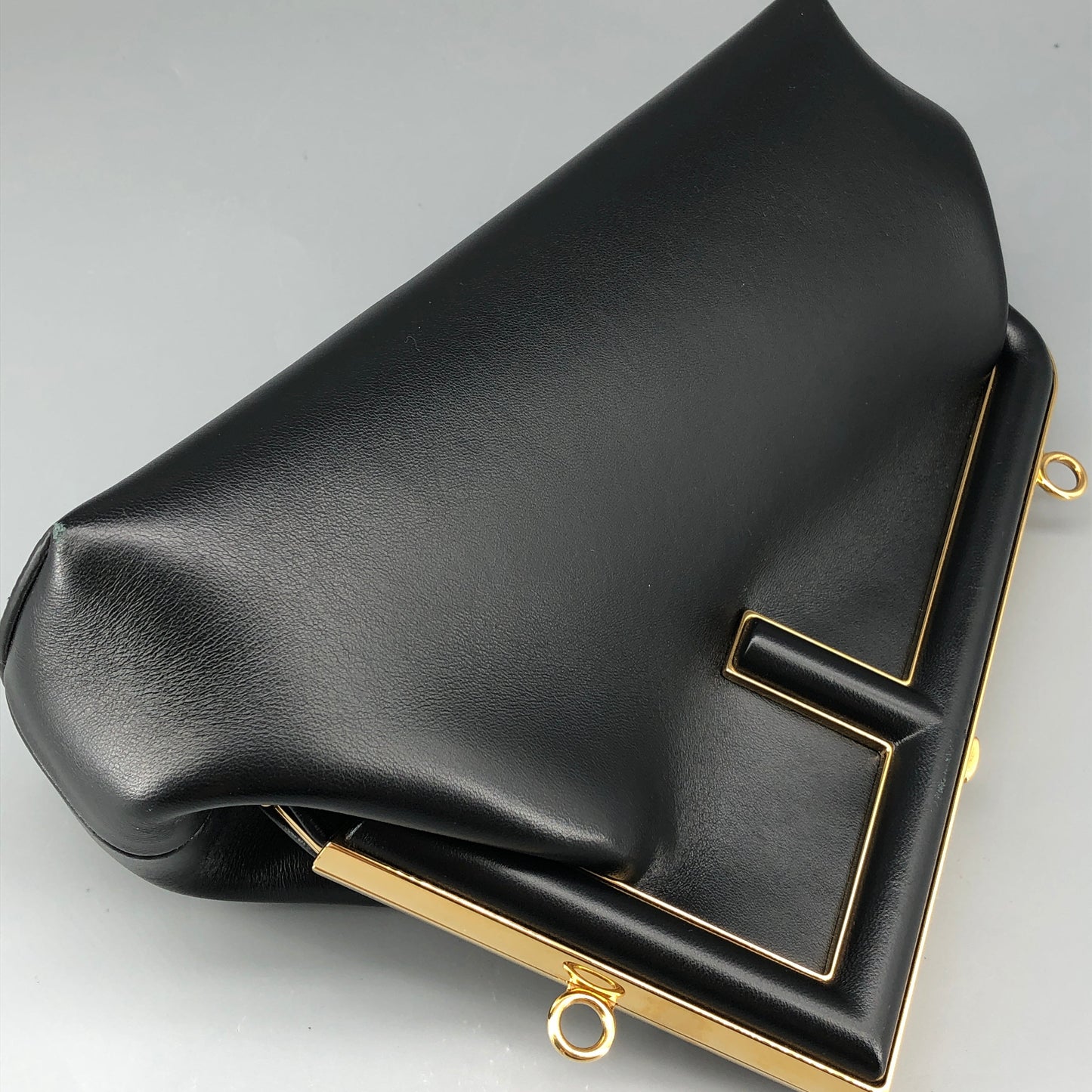 Fendi First Smooth Calfskin Clutch Crossbody Bag Black