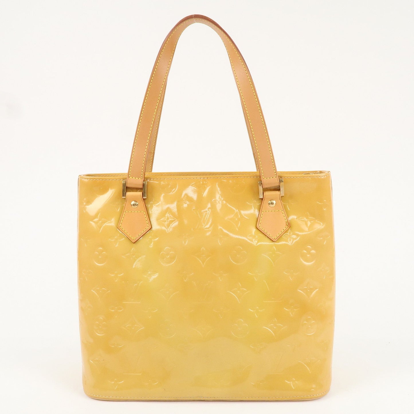 Louis Vuitton Monogram Vernis Houston Hand Bag Lime Yellow M91055