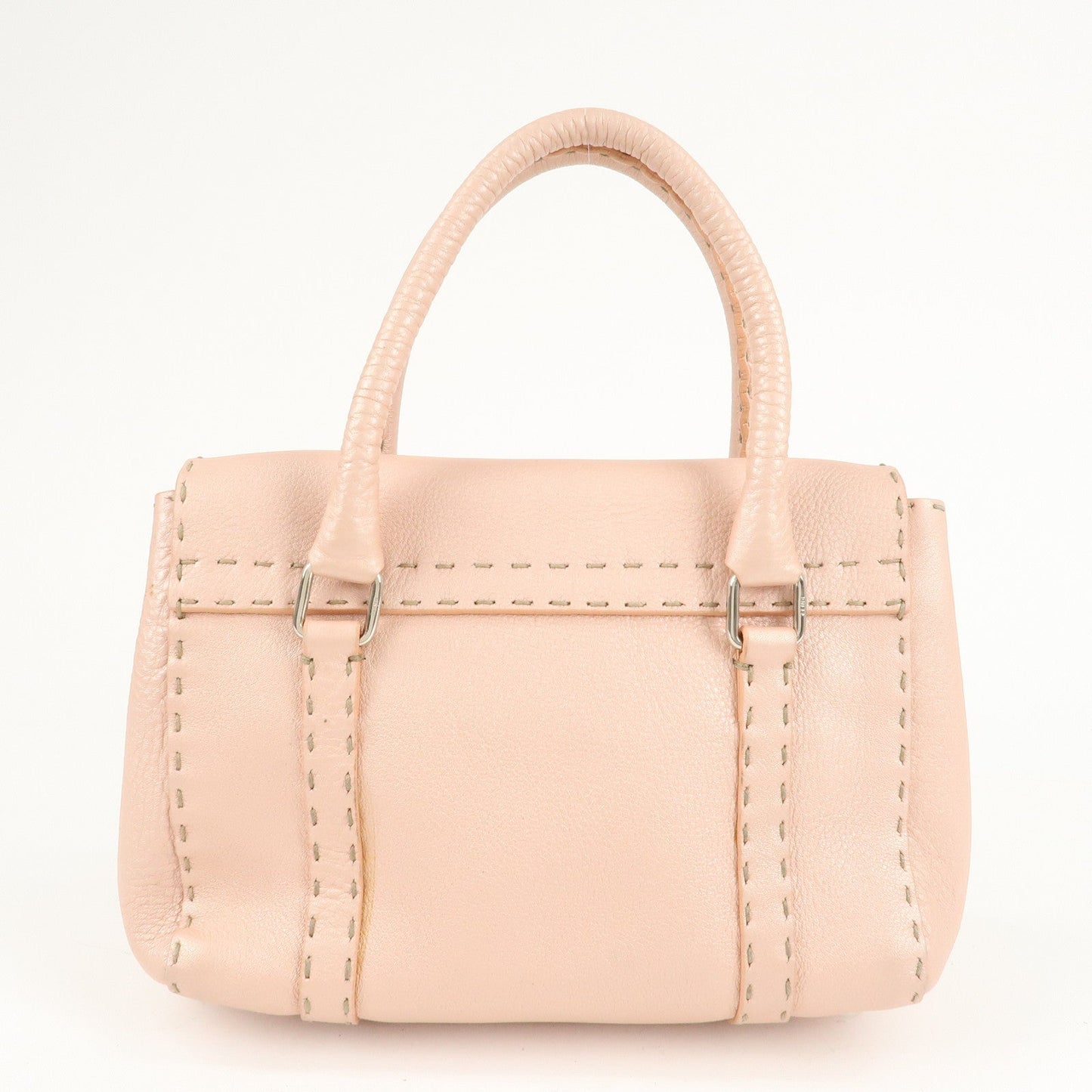 FENDI Selleria Leather Mini Linda Hand Bag Pink 8BR486