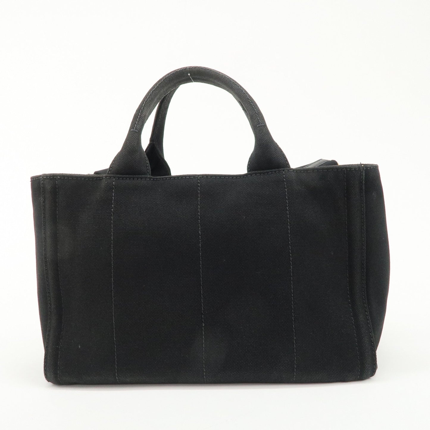 PRADA Mini Canapa Bijou Studs Canvas 2Way Bag Black B24390