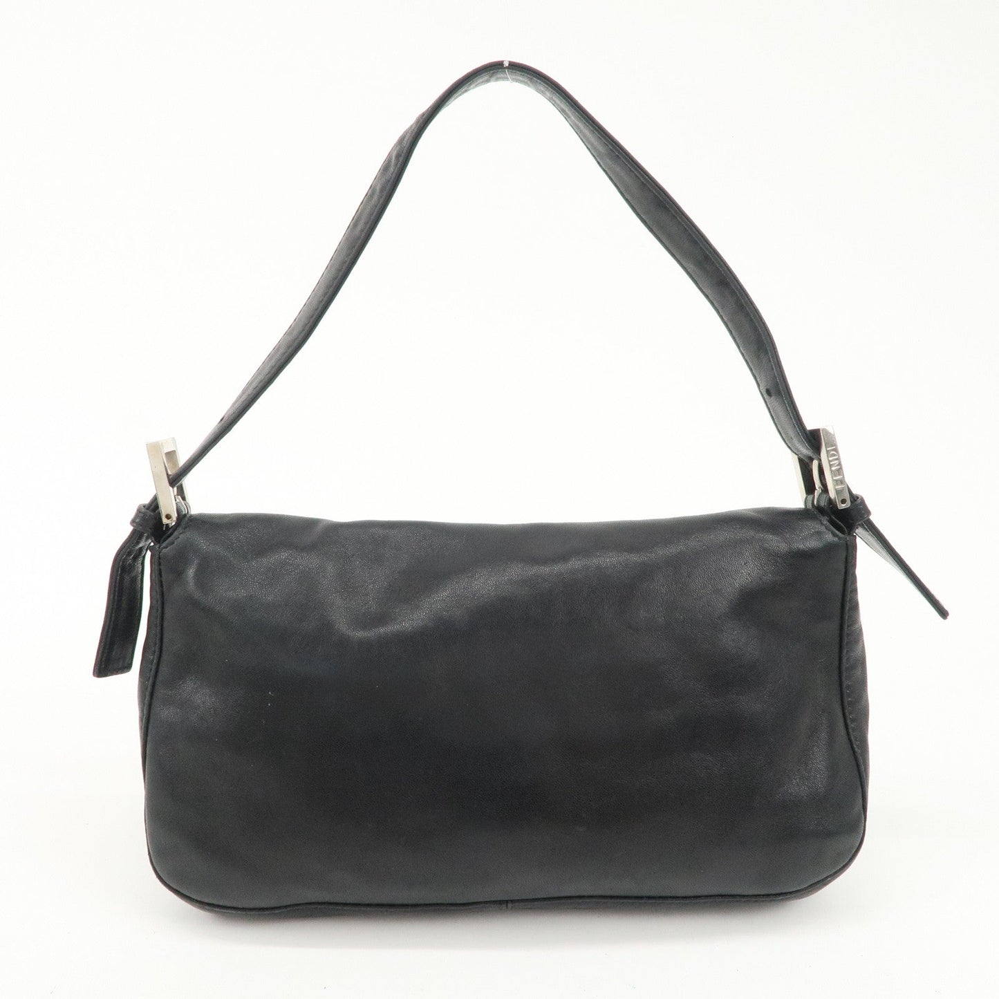 FENDI  Mamma Baguette Leather Shoulder Bag Hand Bag Black 26424
