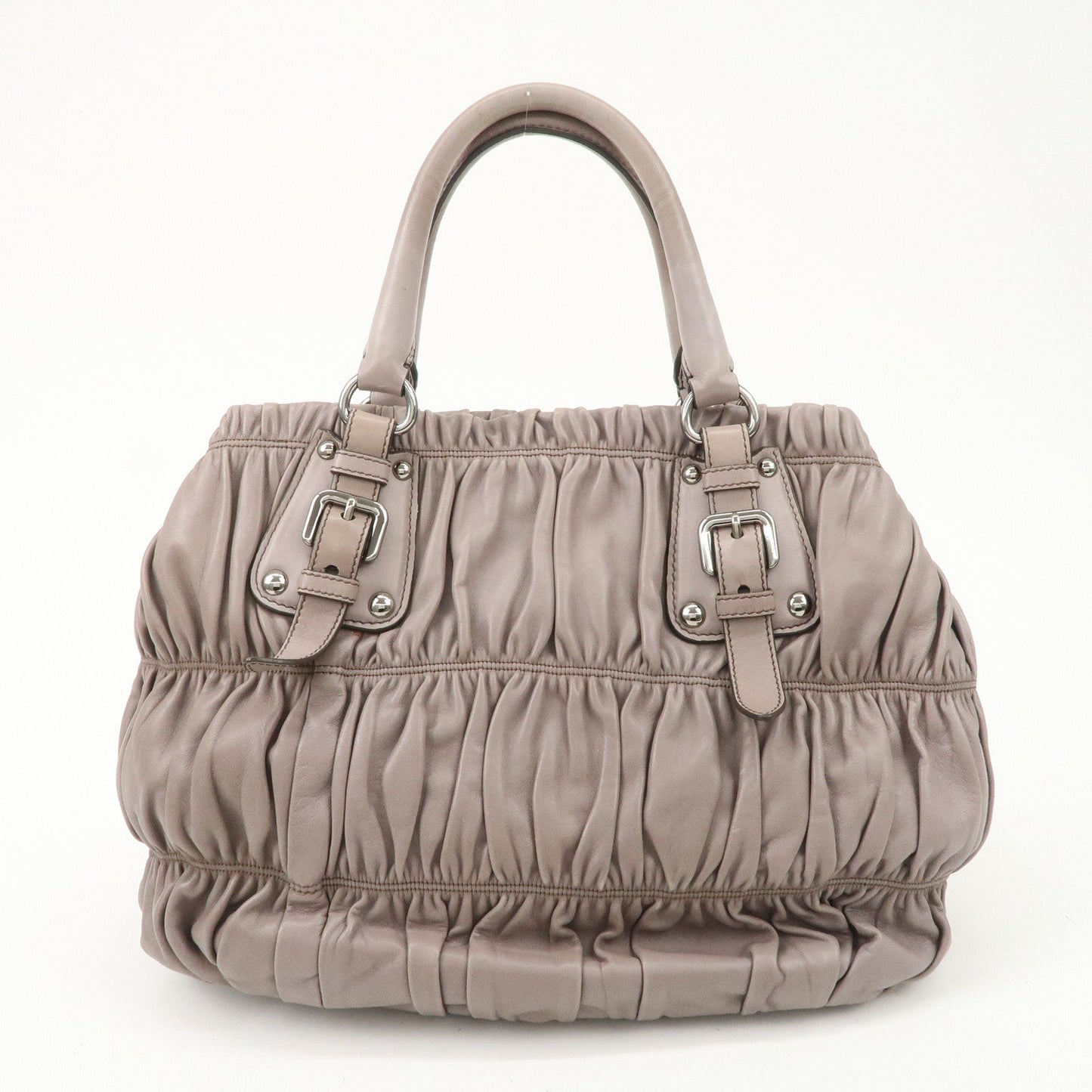 PRADA Nappa Gaufre Leather 2Way Bag Hand Bag Grey