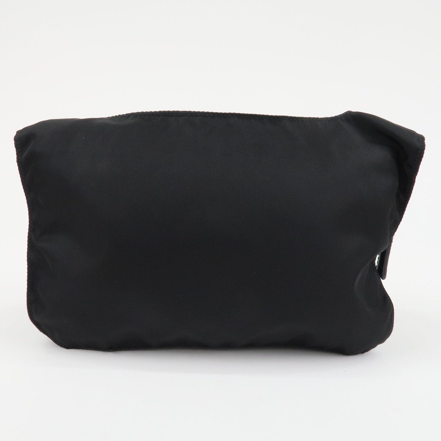 PRADA Triangle Logo Nylon Leather Shoulder Bag Black