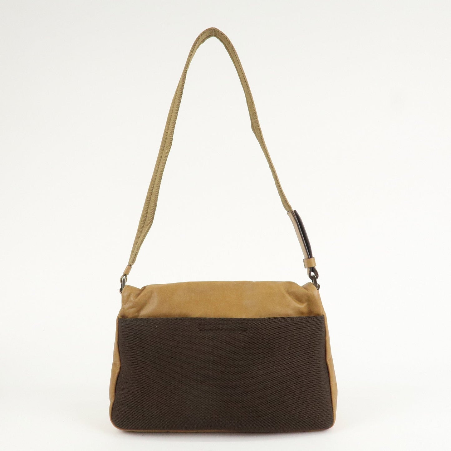 Prada Leather Nylon Suede Shoulder Bag Romantic Leaf B9608 Brown