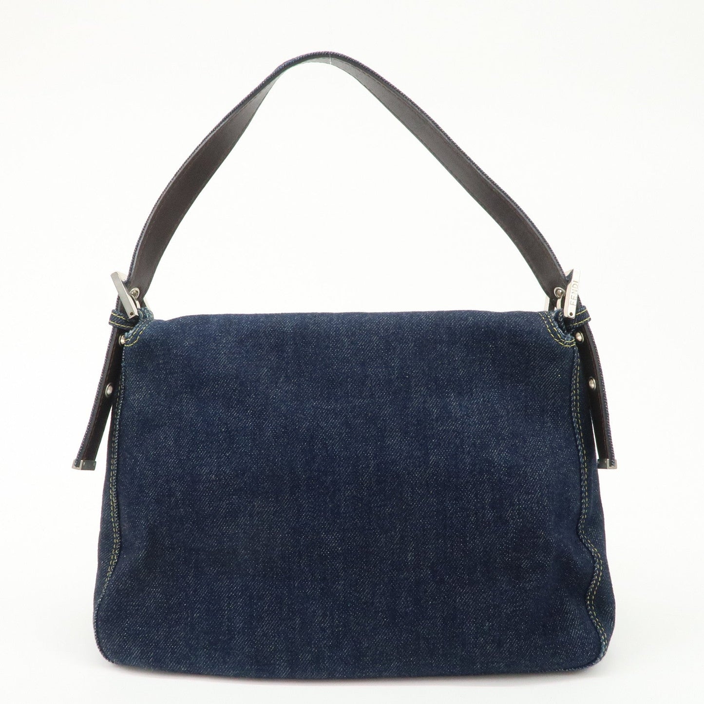FENDI Denim Leather Mamma Baguette Shoulder Bag 26325