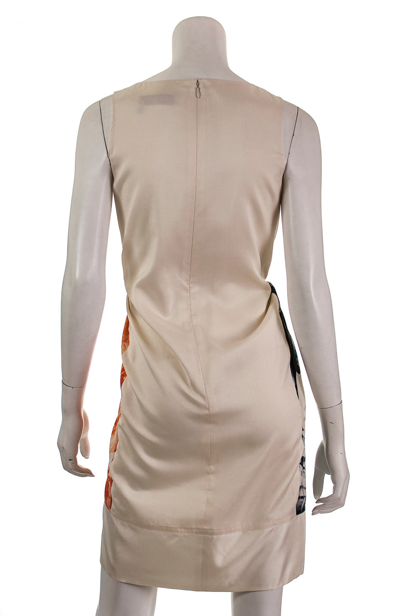 Luxury Saint Laurent Trending 2025 Abstract Print Silk Shift Dress Size S | FR 38