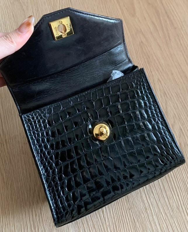 Chanel 1996-1997 Black Crocodile Mini Kelly bag