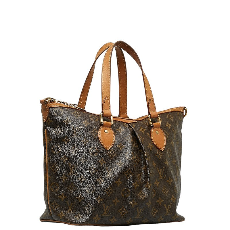 Louis Vuitton Monogram Palermo PM Handbag 2WAY M40145 Brown PVC Leather Louis Vuitton