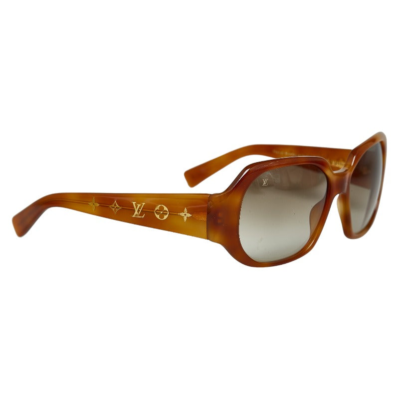 Louis Vuitton Monogram Obsession Curly Grading Lens Sun Glasses Z0028W Brown Gold Plastic Louis Vuitton