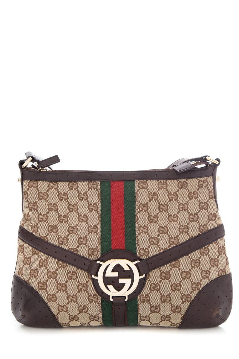 Gucci Web Brown Shoulder Bag