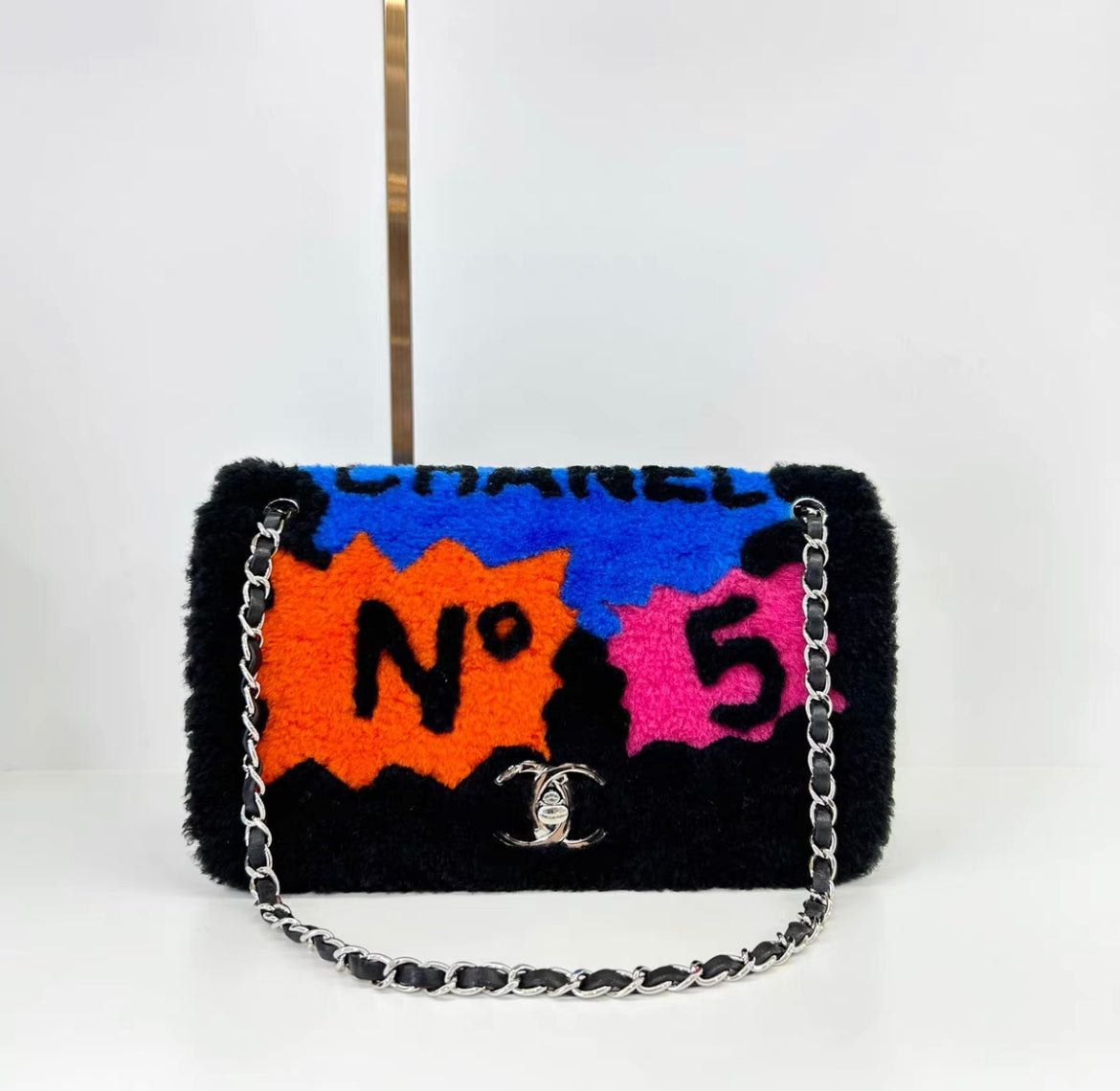 Chanel Pop Art Shearling Lamb Flap