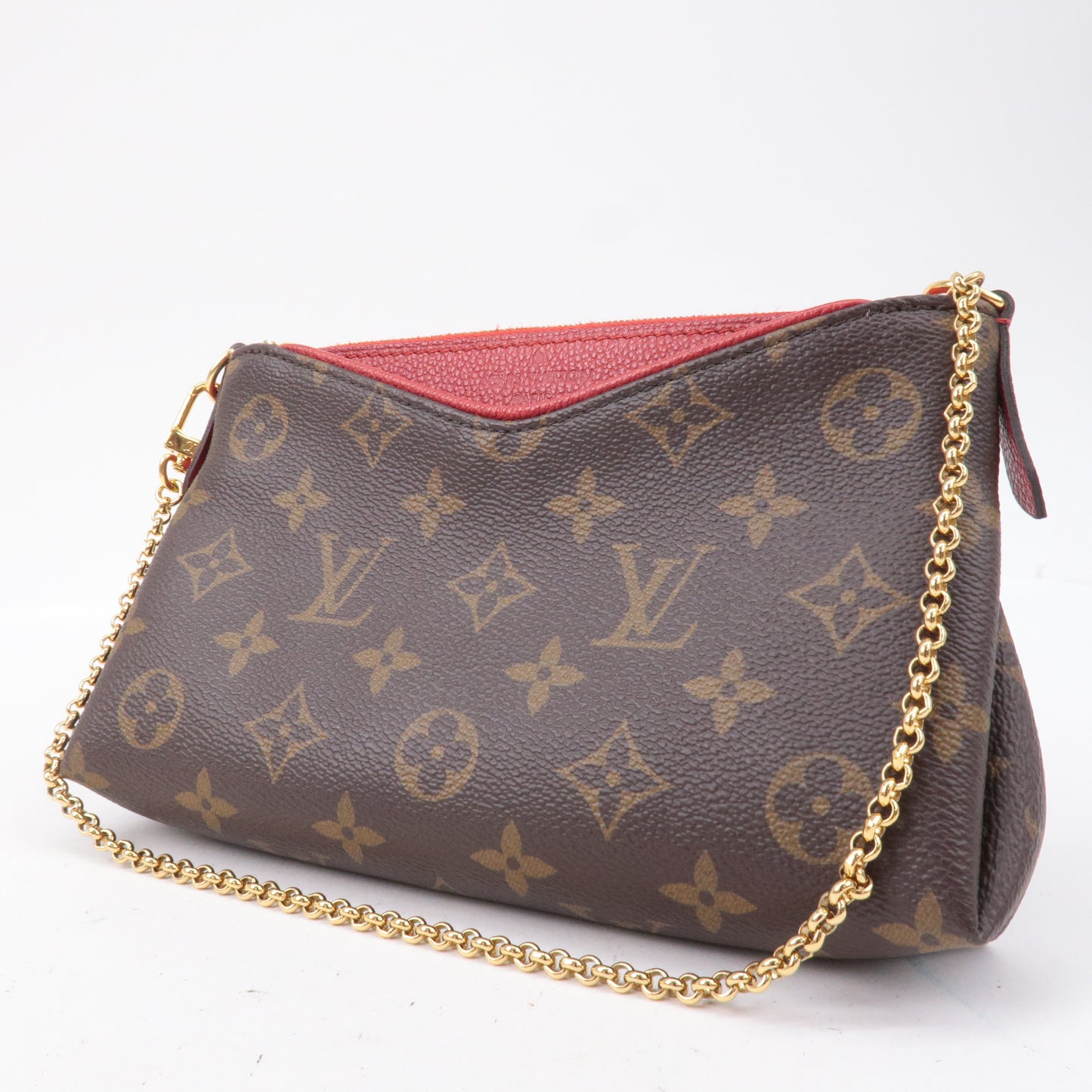 Louis Vuitton Monogram Pallas Clutch 2Way Bag Cerise M41638