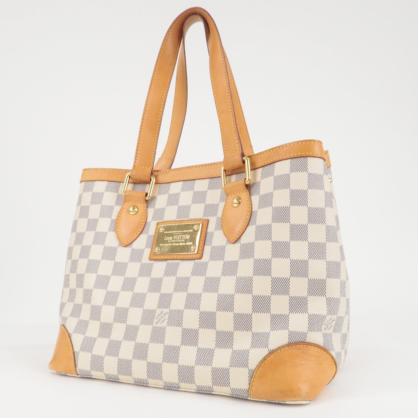 Louis Vuitton Damier Azur Hampstead PM Hand Bag Ivory N51207