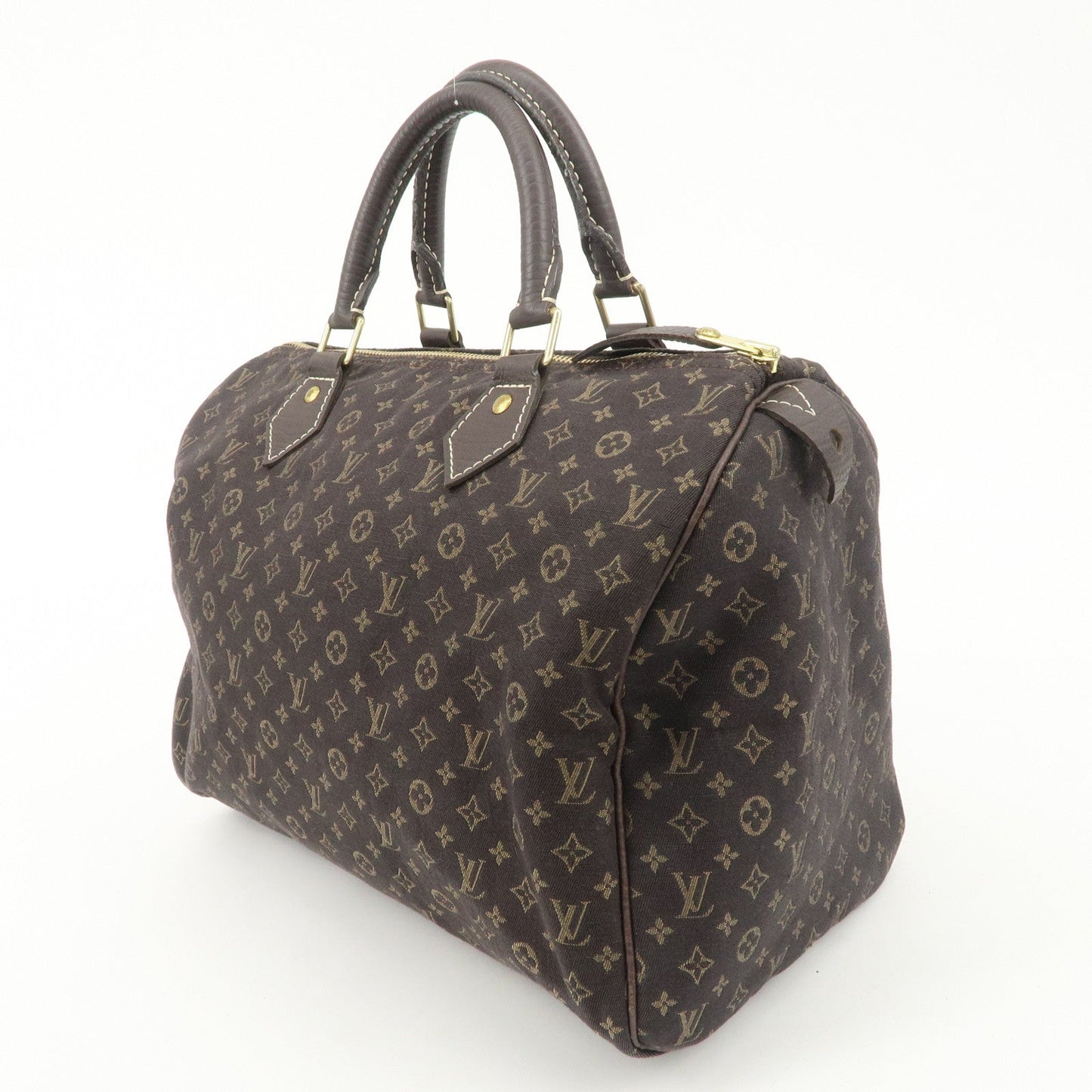 Louis Vuitton Monogram Mini Lin Speedy 30 Boston Bag Ebene M95224