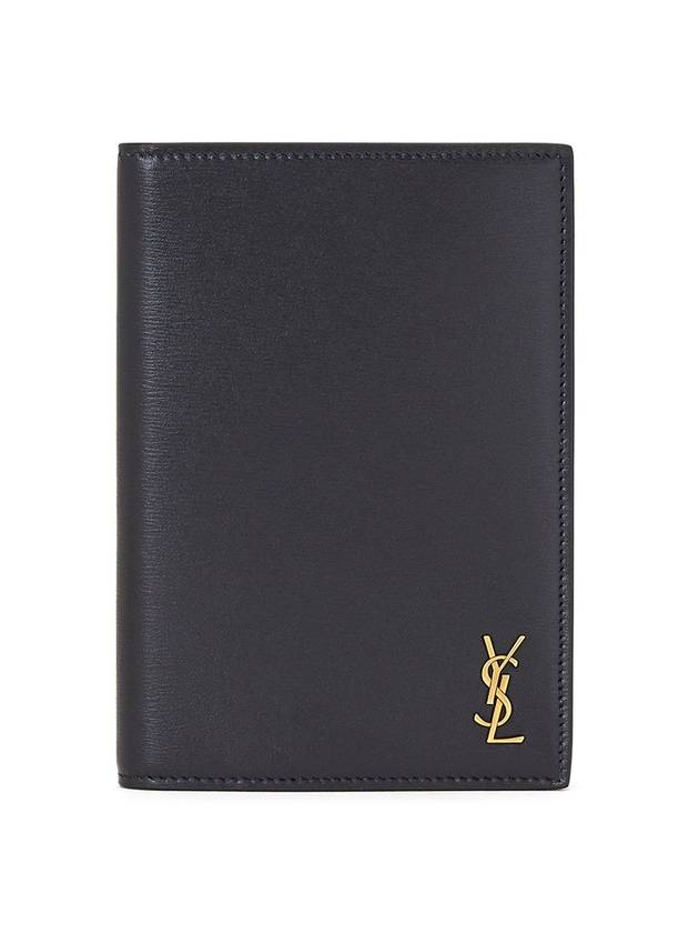Luxury Saint Laurent Trending 2025 Monogram Logo Card Passport Wallet Black
