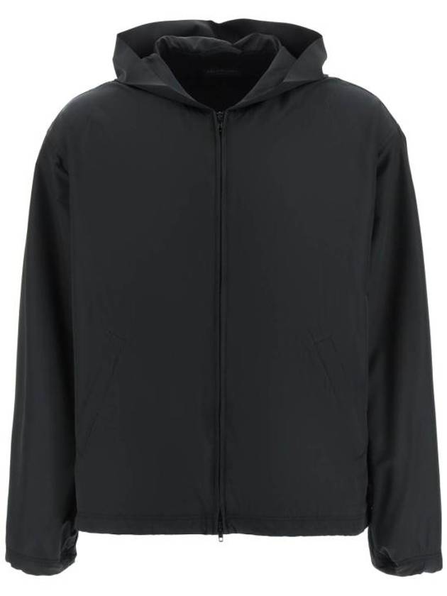 Luxury Balenciaga Trending 2026 Logo Print Hooded Windbreaker Black