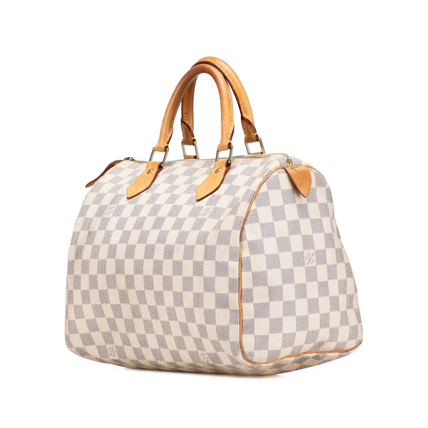 White Louis Vuitton Damier Azur Speedy 30 Boston Bag