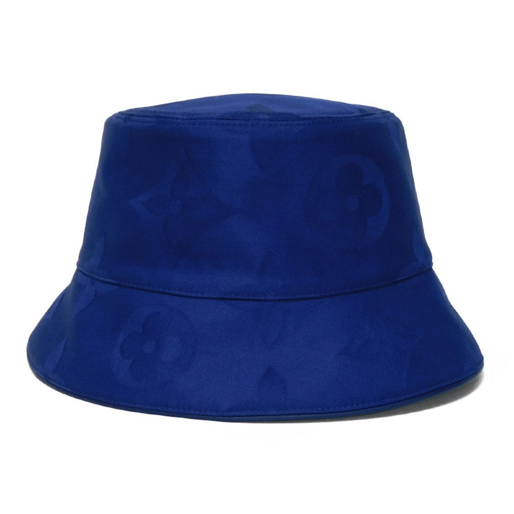 LOUIS VUITTON hat M7169M cotton blue Jacquard White M Unused Monogram Flower Tile Reversible Bucket Hat Women