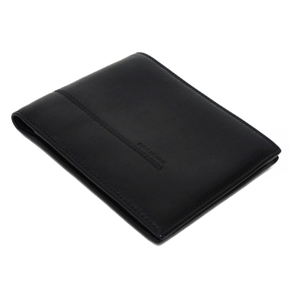DIOR HOMME Bifold Wallet Smooth Calfskin Leather black Smooth Calfskin Billfold Card Case Pass Case Good Condition Logo embossing Bifold wallet mens