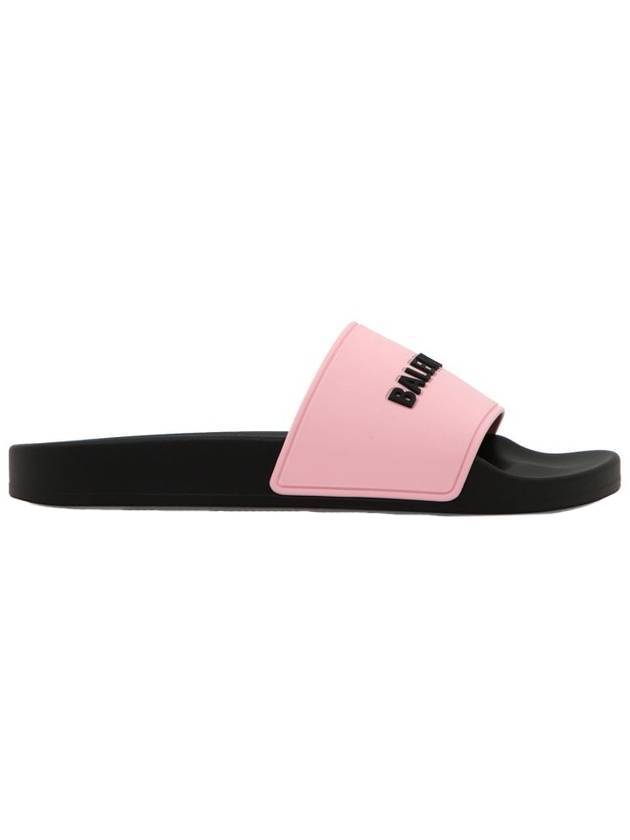 Luxury Balenciaga Trending 2026 Logo Pool Slippers Pink