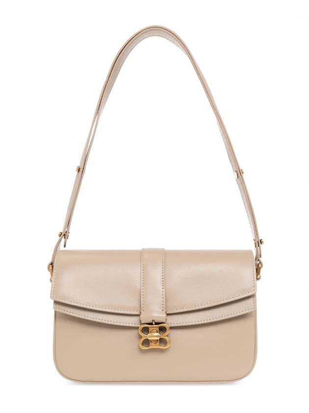 Luxury Balenciaga Trending 2026 WoMen's BB Buckle Flap Shoulder Bag Beige
