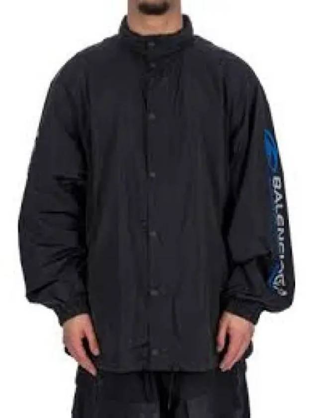 Luxury Balenciaga Trending 2026 Logo Nylon Windbreaker Black