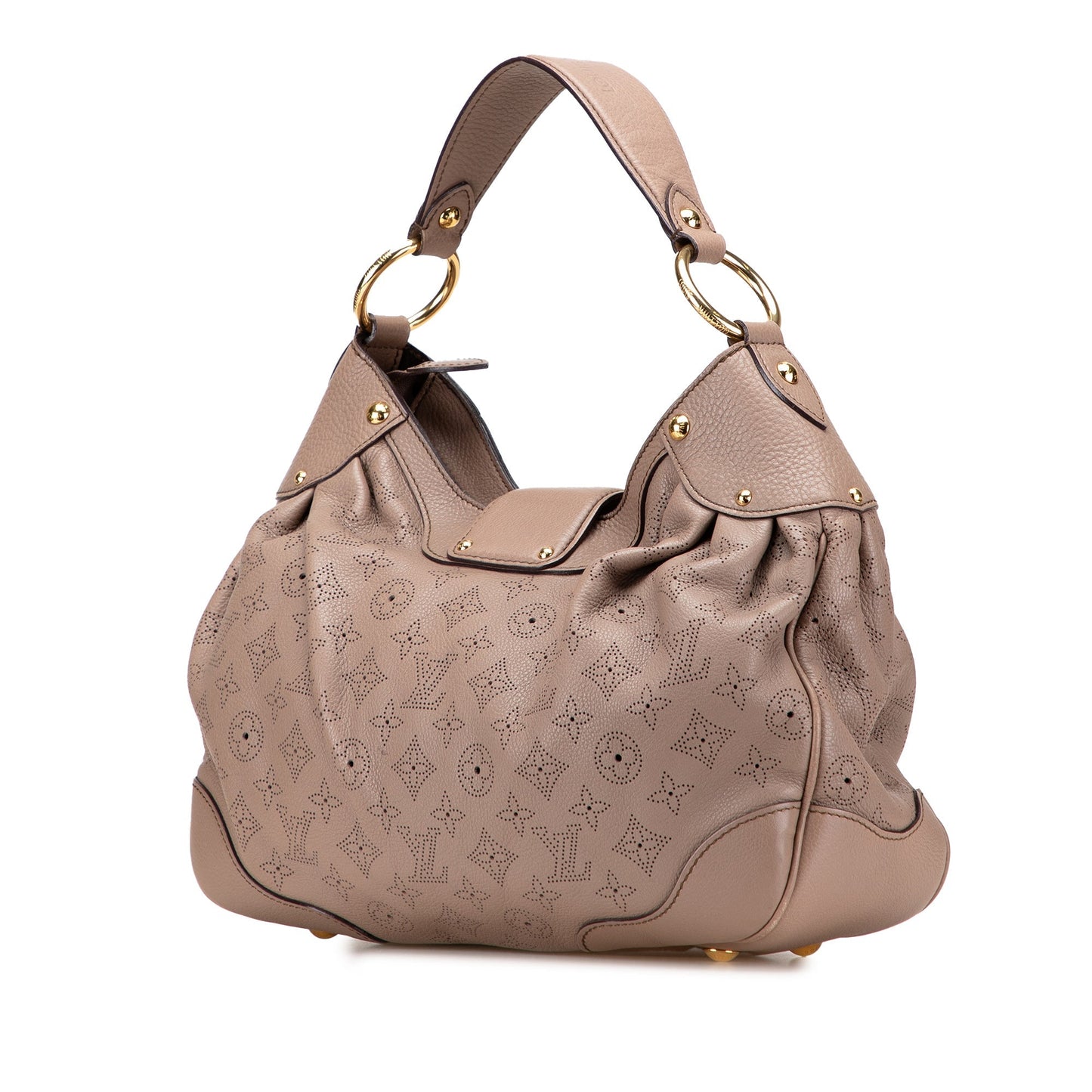 Taupe Louis Vuitton Monogram Mahina Solar PM Shoulder Bag