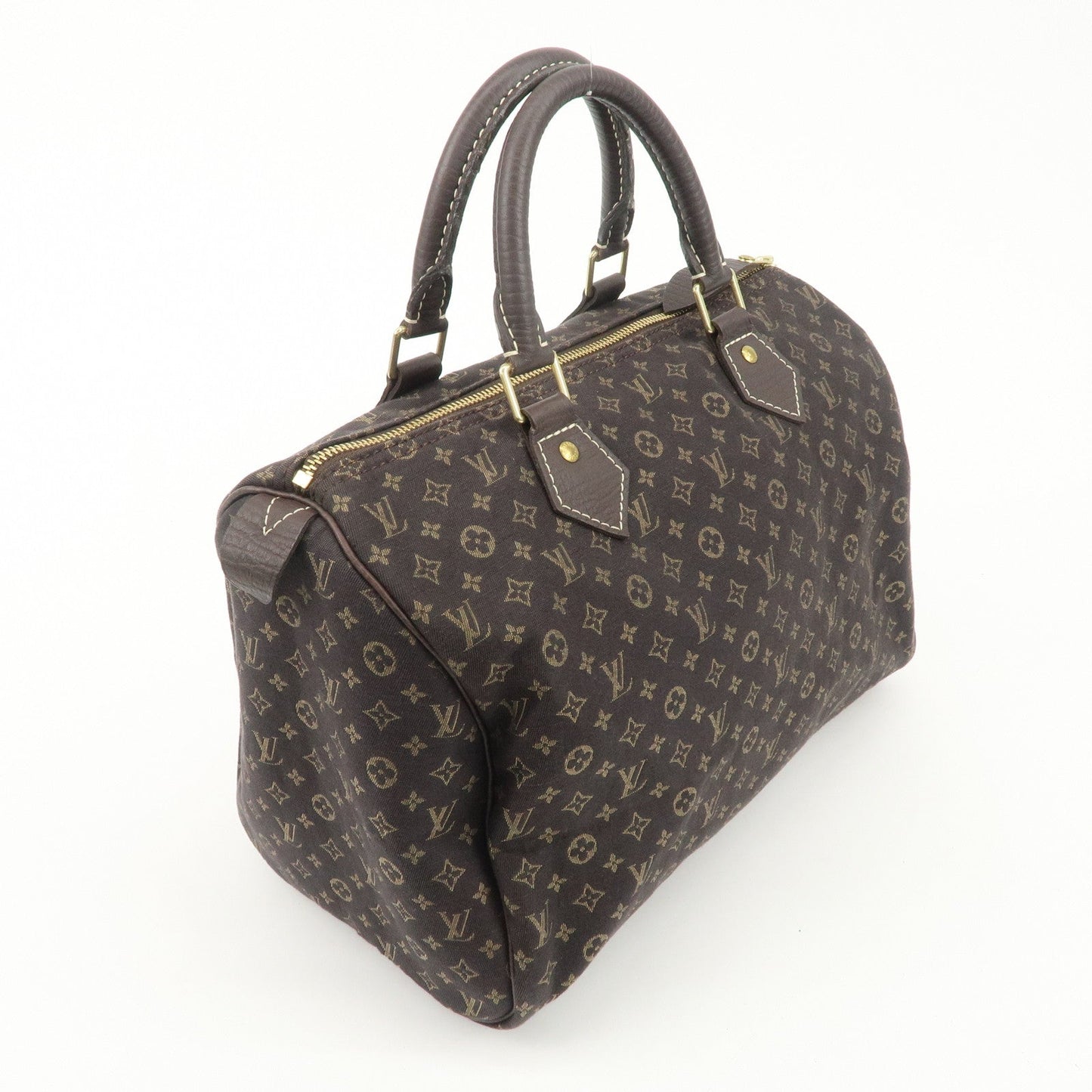 Louis Vuitton Monogram Mini Lin Speedy 30 Boston Bag Ebene M95224