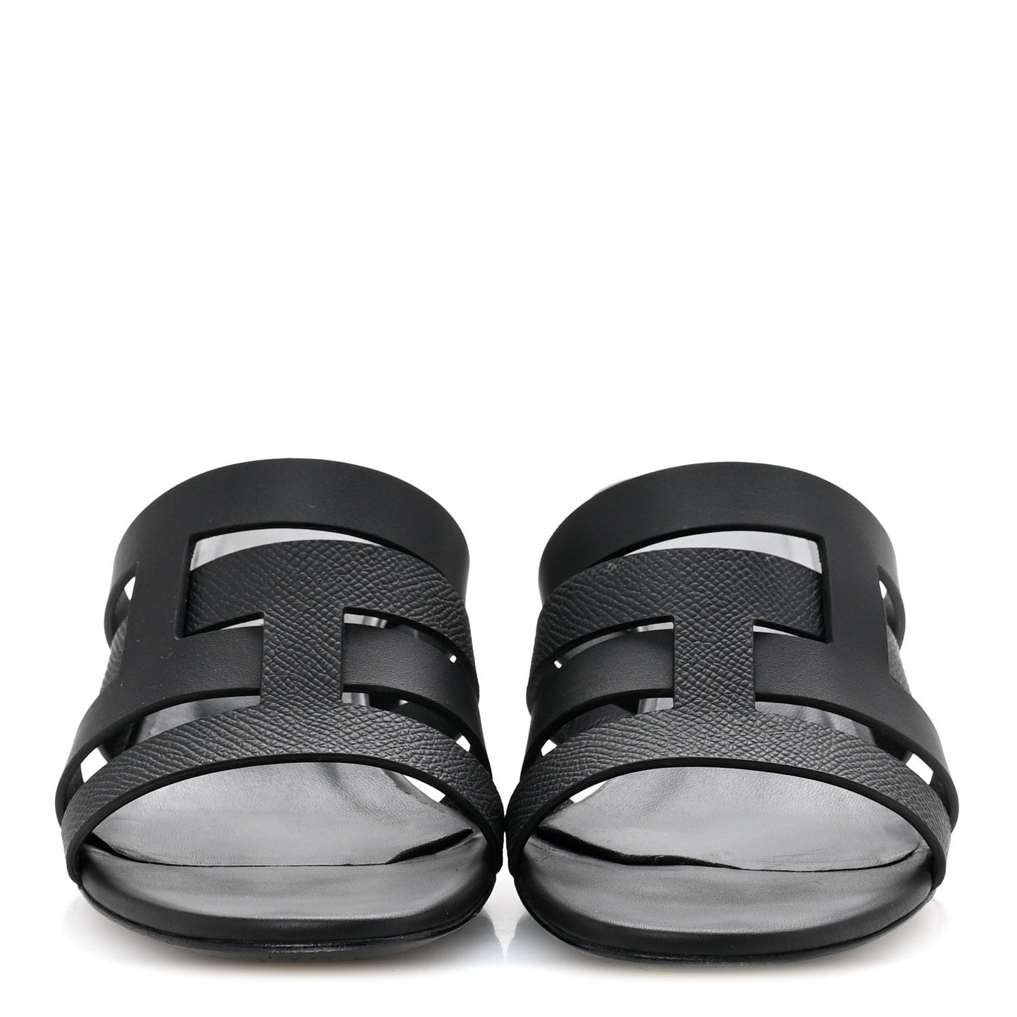 Hermes Calfskin Epsom Amica Sandals 35 Black
