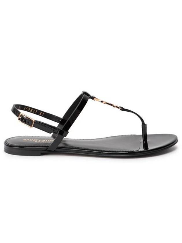 Luxury Saint Laurent Trending 2025 Women's Monogram Cassandra Sandals Black