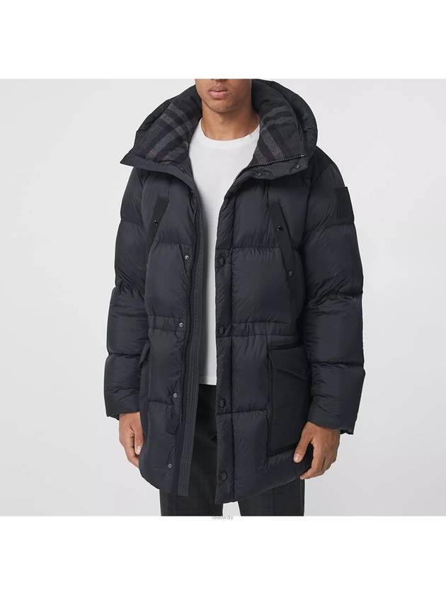 Luxury Burberry Logo Applique Nylon Padding Charcoal Grey