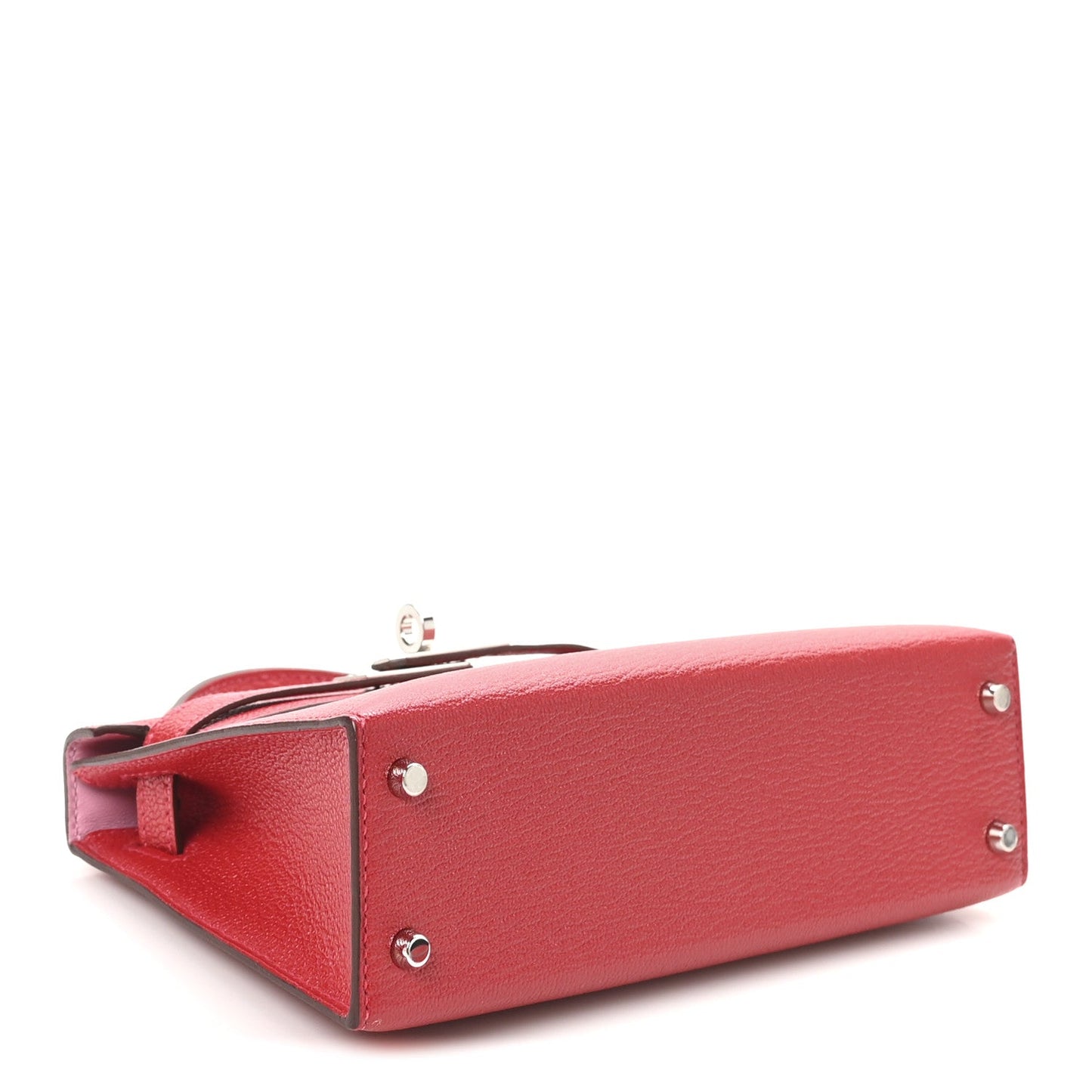 Hermes Chevre Mysore Verso Mini Kelly Sellier 20 Rouge Casaque Bubblegum