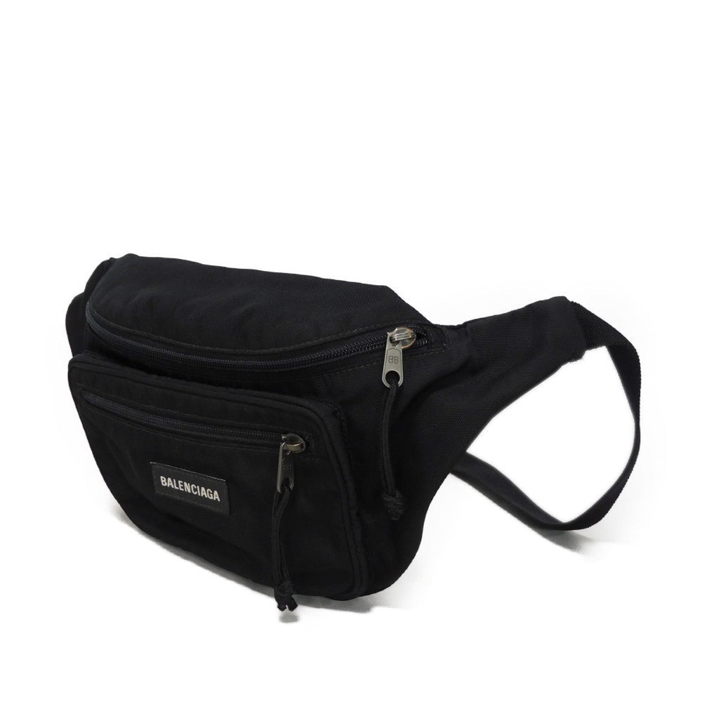 BALENCIAGA Sling bag 482389 2AA2C 1000 Nylon black Waist pouch New logo Explorer belt bag mens