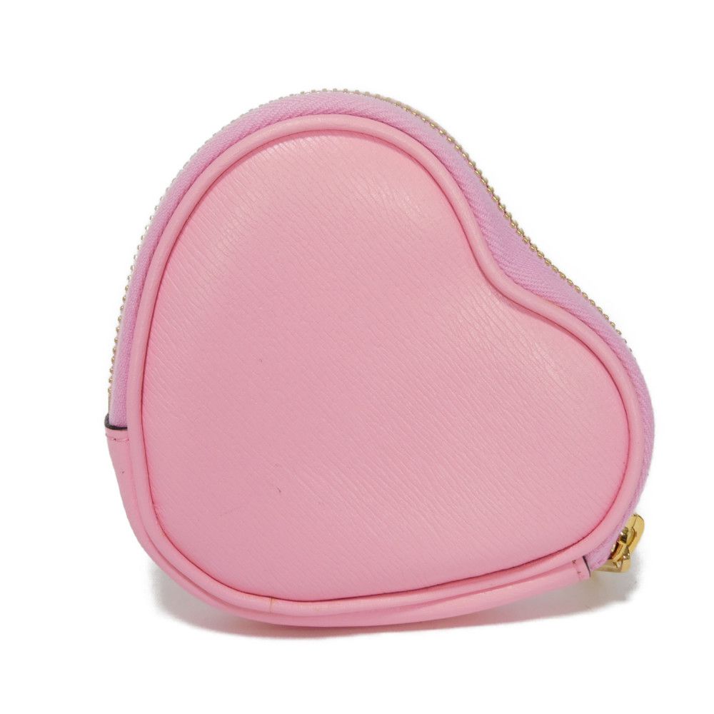 GUCCI Coin case 701062 U22AG 5964 Textured leather Light pink Banana Bolt Inazuma Unused logo Bananya Heart Shape Coin Case unisex(Unisex)