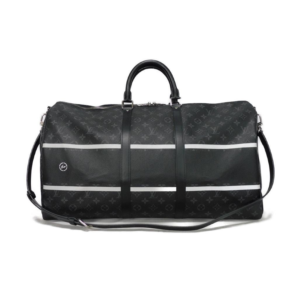 LOUIS VUITTON Boston Duffel bag M43414 Monogram Eclipse Canvas (Flash Print) Noir Fragment Circle Thunder Hiroshi Fujiwara Monogram Eclipse Keepall  bandouliere 55 mens