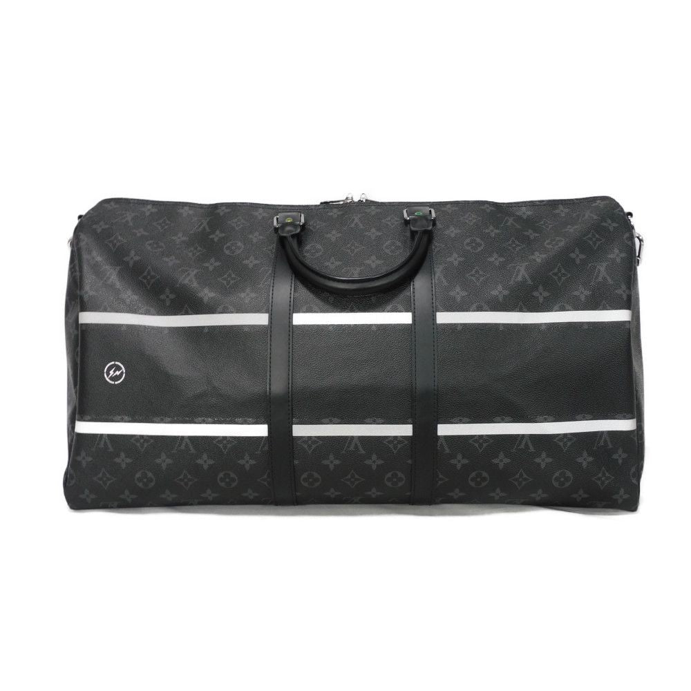 LOUIS VUITTON Boston Duffel bag M43414 Monogram Eclipse Canvas (Flash Print) Noir Fragment Circle Thunder Hiroshi Fujiwara Monogram Eclipse Keepall  bandouliere 55 mens
