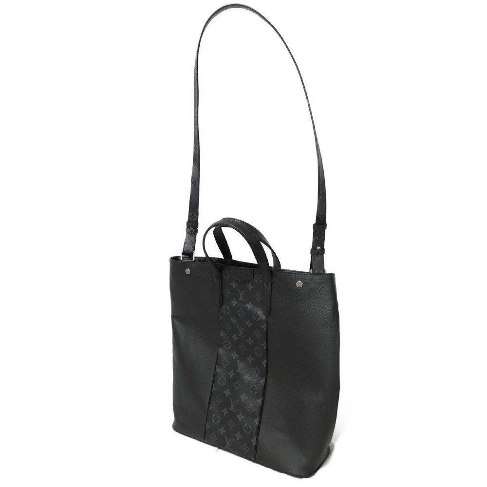LOUIS VUITTON Tote Bag M30431 Taiga leather x monogram canvas Noir Black 2WAY Shoulder Bag Taigarama monogram Eclipse City tote mens