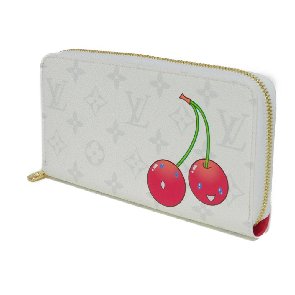 LOUIS VUITTON Long Wallet Purse M14240 Monogram canvas x grain leather white Takashi Murakami LV logo flower cherry RFID unused Monogram Cherry LVxTM Zippy Wallet unisex(Unisex)