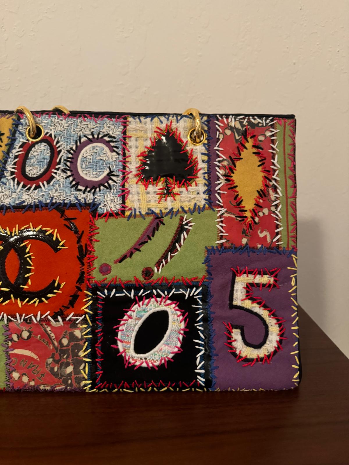 Chanel  1993 couture patchwork tote