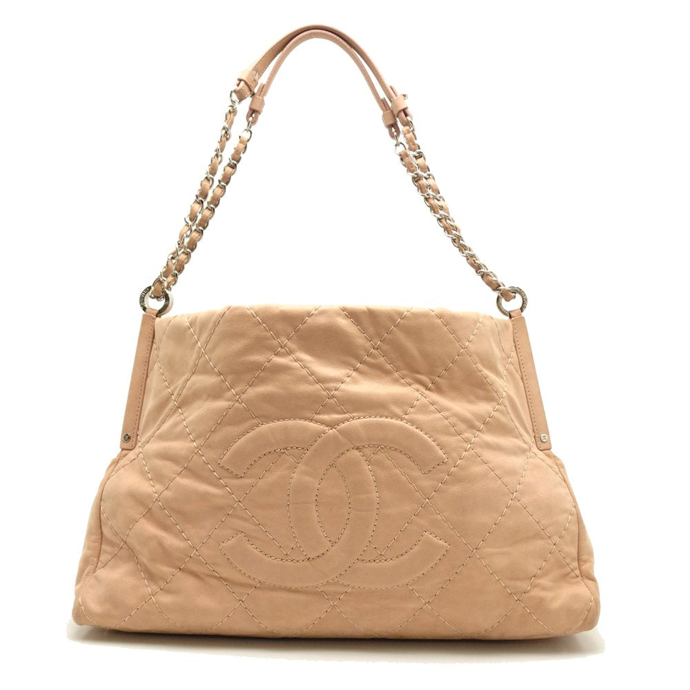 Chanel Chain Shoulder Bag 2way Diagonal Heremark Leather Pink