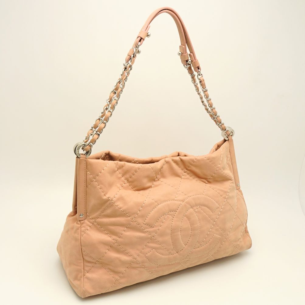 Chanel Chain Shoulder Bag 2way Diagonal Heremark Leather Pink