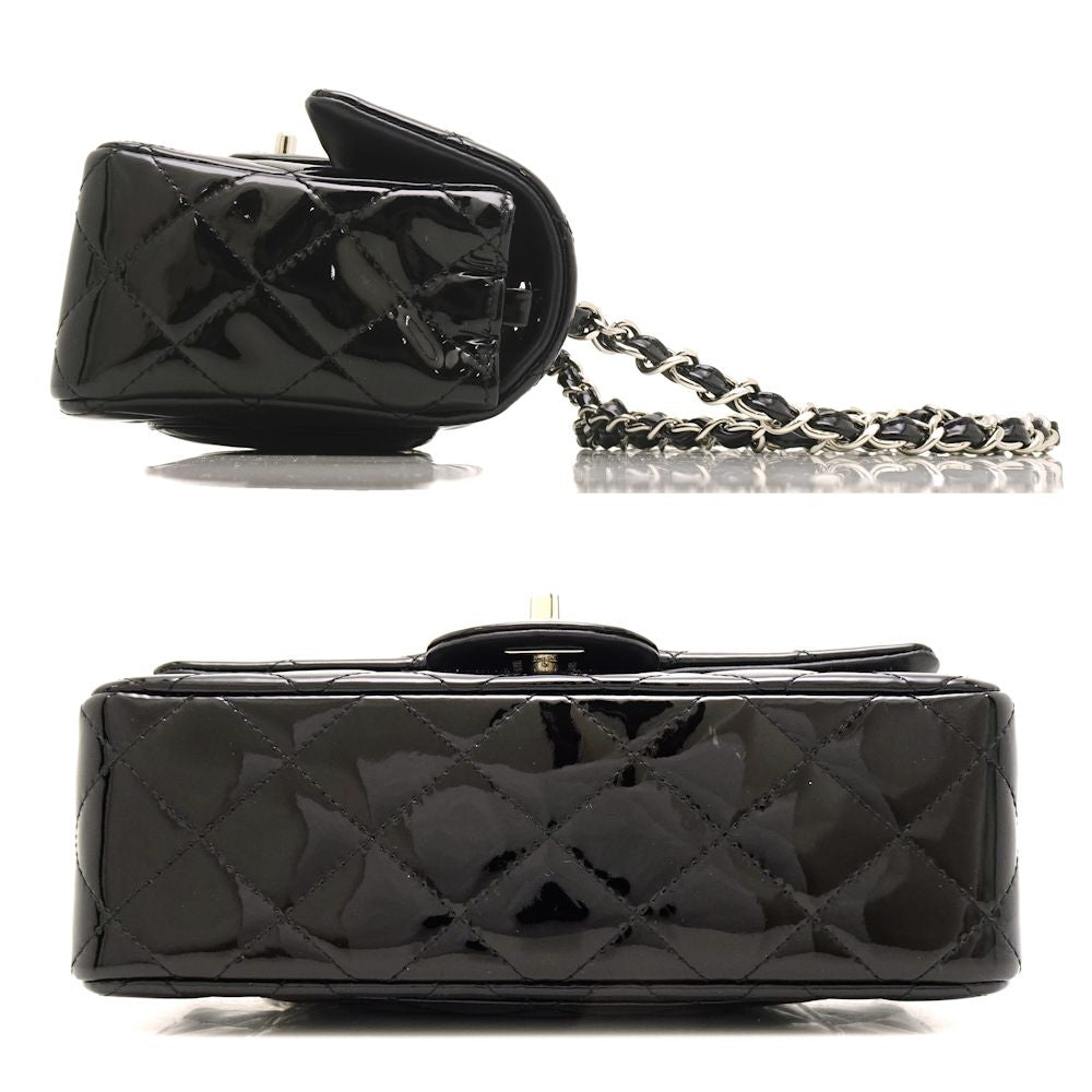 Chanel Chain Shoulder Bag Matelasse Enamel Black