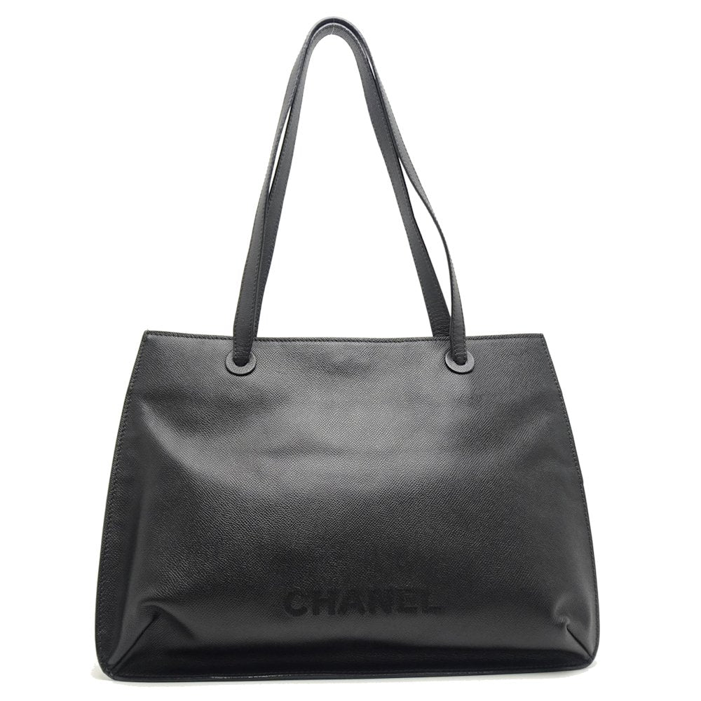 Chanel Shoulder Tote Bag Caviar Skin Black