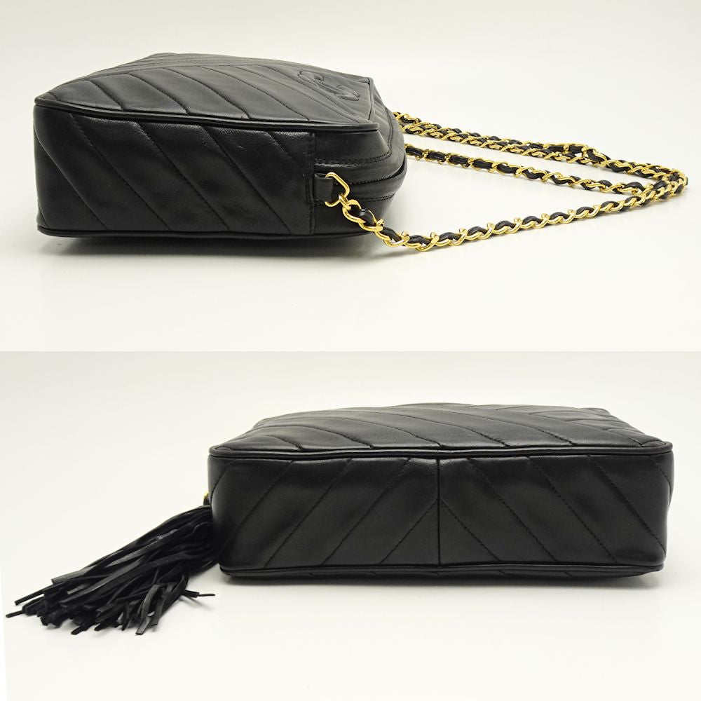 Chanel Chain Shoulder Bag Crossbody Lambskin Black