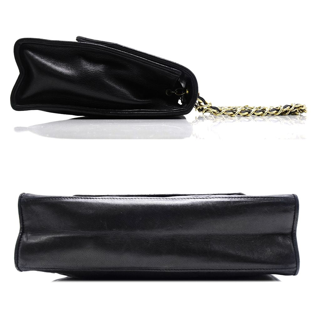 Chanel Chain Shoulder Bag Matelasse Leather Black